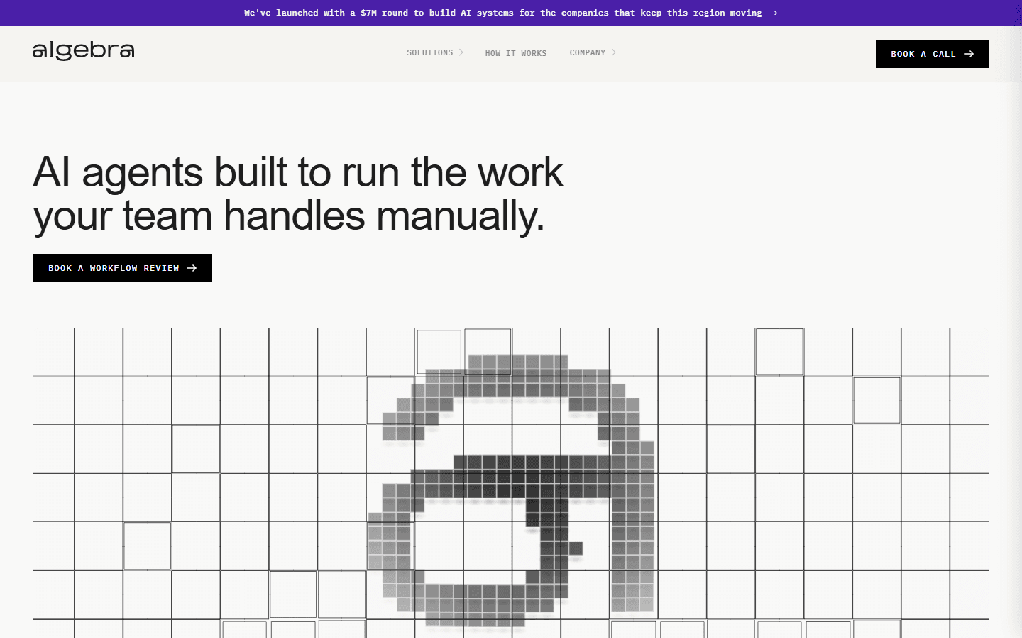 Screenshot of the Algebra website