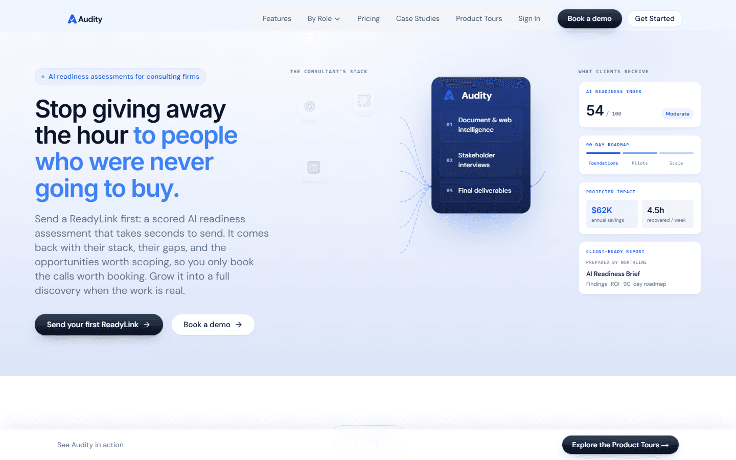 Screenshot of the Audity website
