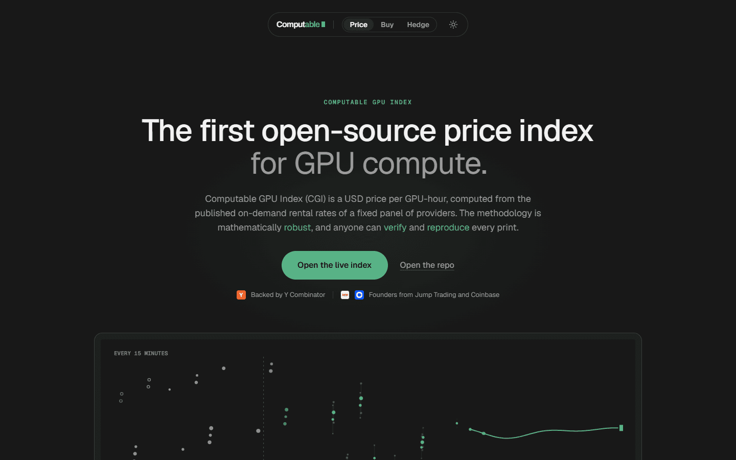 Screenshot of the Computable website