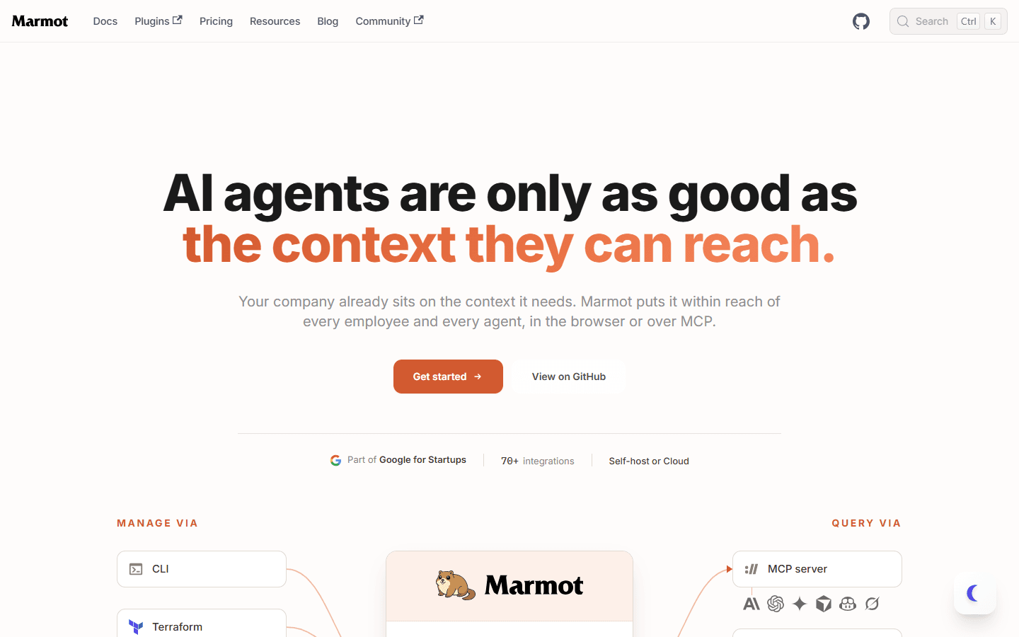 Screenshot of the Marmot Data website