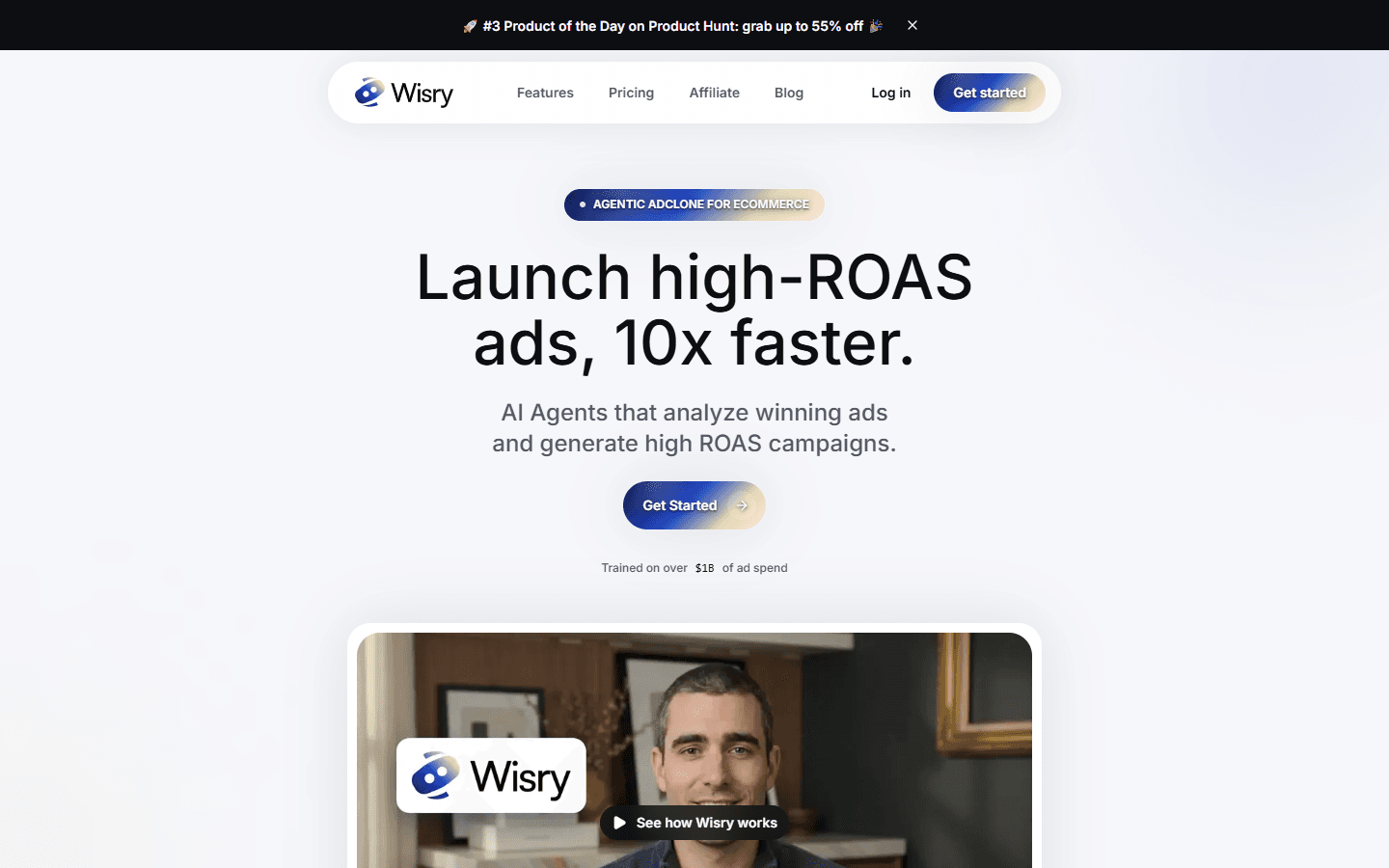 Screenshot of the Wisry website