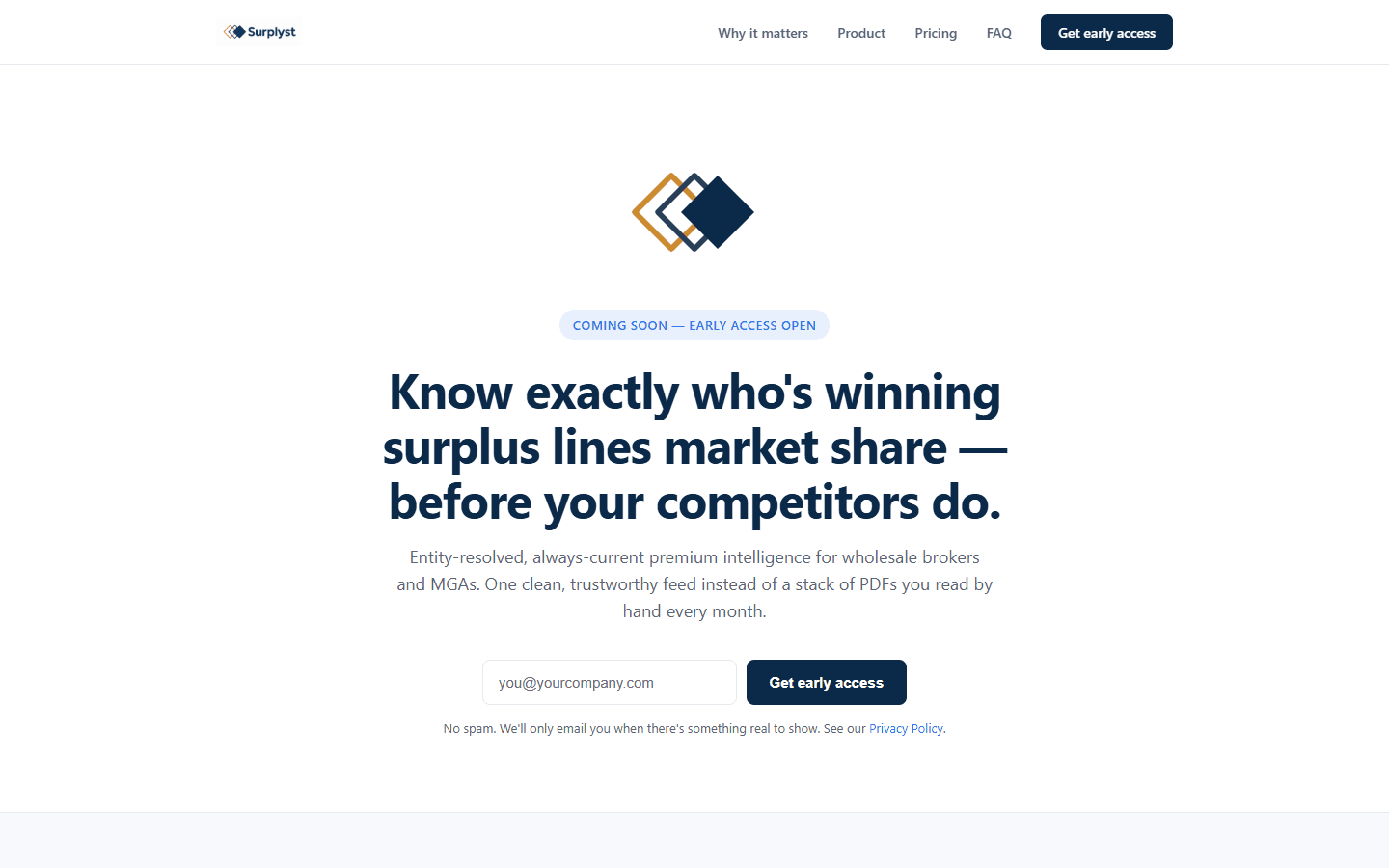 Screenshot of the Surplyst website